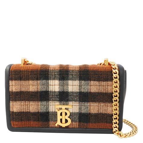 burberry ladies small lola quilted check cashmere bag|Small Lola Bag in Black .